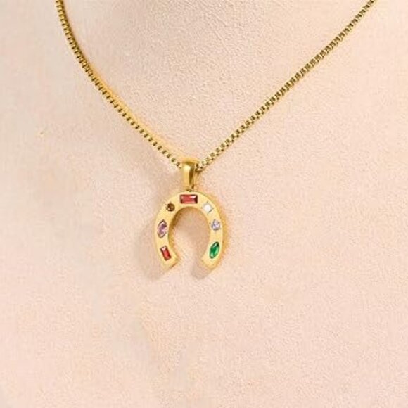 Neiman Marcus 18K Gold-plate Horseshoe Charm Necklace - Picture 5 of 5